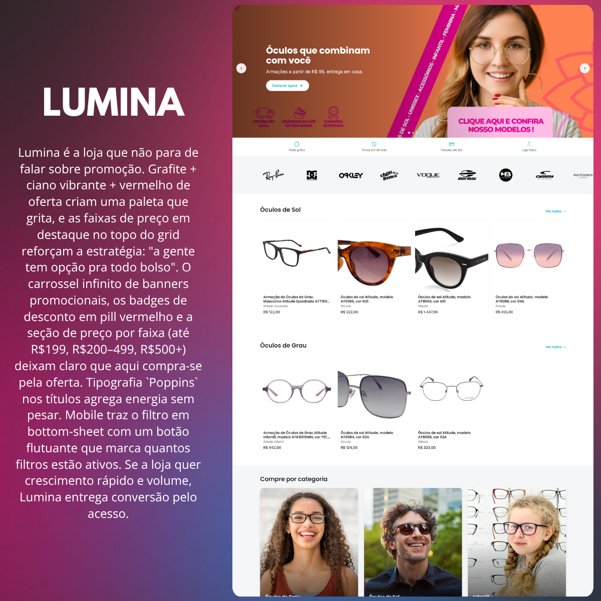 Preview do template Lumina