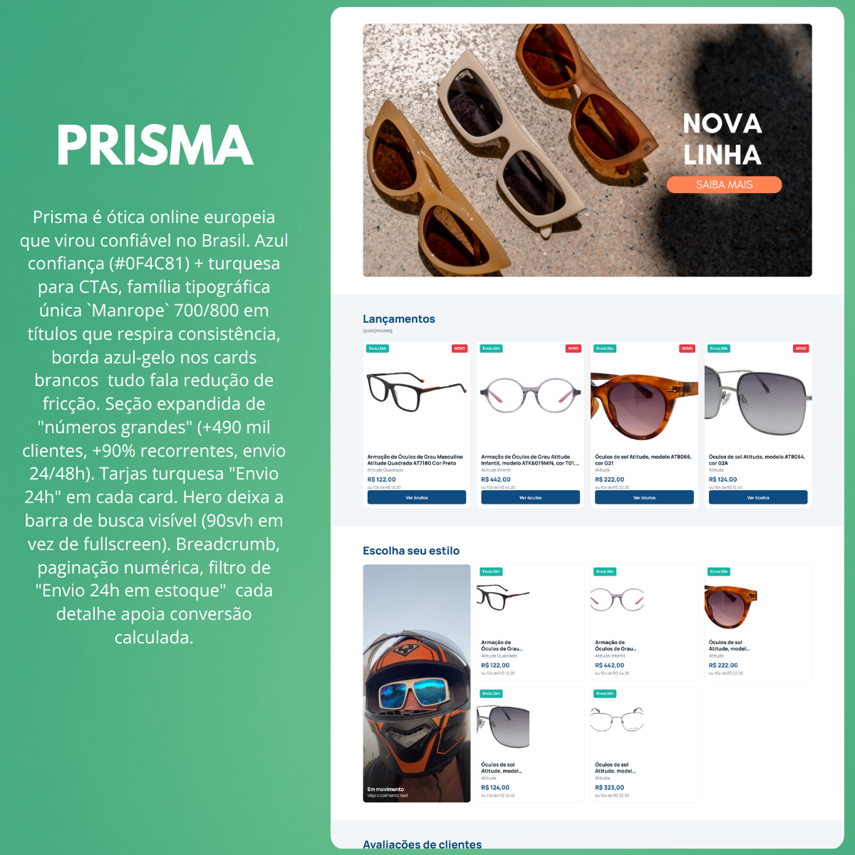 Preview do template Prisma